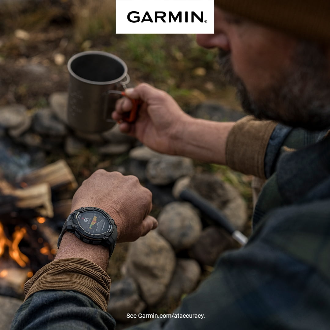 Garmin Instinct 3 50mm AMOLED Outdoor GPS Smartwatch Charcoal (010-03020-00) Smart Watch Bundle