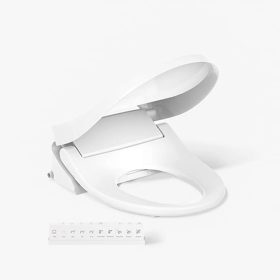 Kohler PureWash E815 Electric Bidet Toilet Seat for Round Toilets – Heated Seat, Warm Air Dryer, Remote Control, Self-Cleaning Stainless Steel Wand, Odor Control – White (Model K-28118-0)