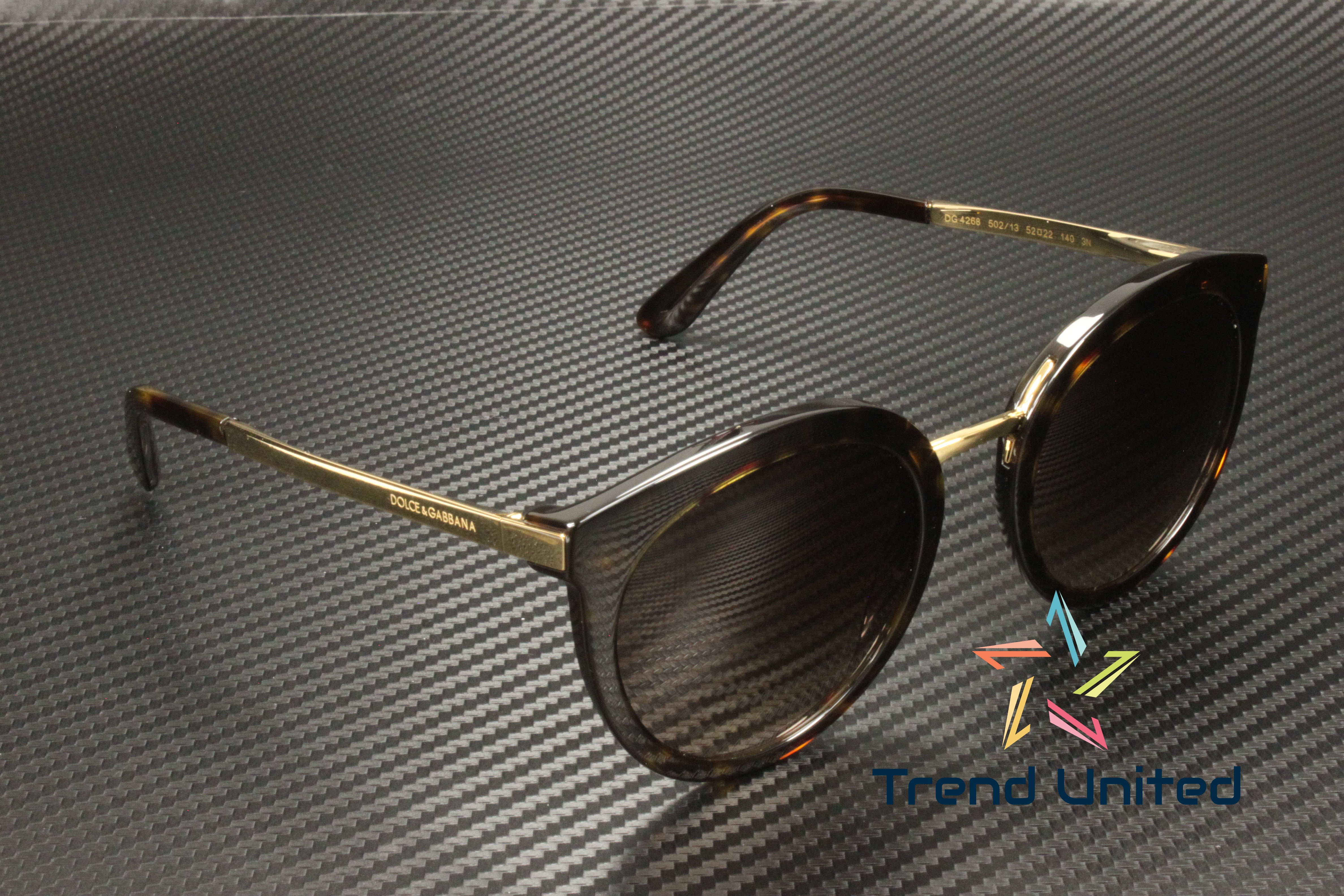 Dolce & Gabbana Women's Gradient DG4268-502/13-52 Brown Round Sunglasses