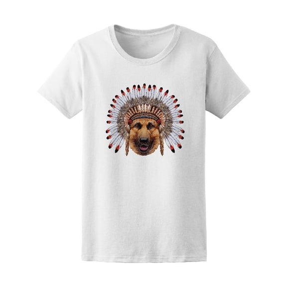 German Shepherd In War Bonnet Tee Women's -Image by Shutterstock
