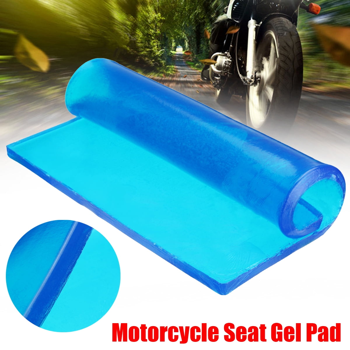 48*35*2cm Comfortable Motorcycle Seat Gel Pad Elastic Fiber Motor Cushion Blue 