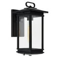 thumbnail image 5 of CWI Lighting Oakwood 1 Light Glass Outdoor Wall Lantern in Black, 5 of 6