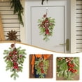 thumbnail image 3 of Christmas Rattan Upside Down Tree Wall Hanging Door Hanging Restaurant Decoration, 3 of 9