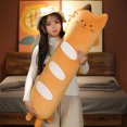 thumbnail image 2 of Almohada gigante de 100cm para decoración del hogar, juguete de peluche con forma de gato y pan largo, cojín para dormir, 2 of 5
