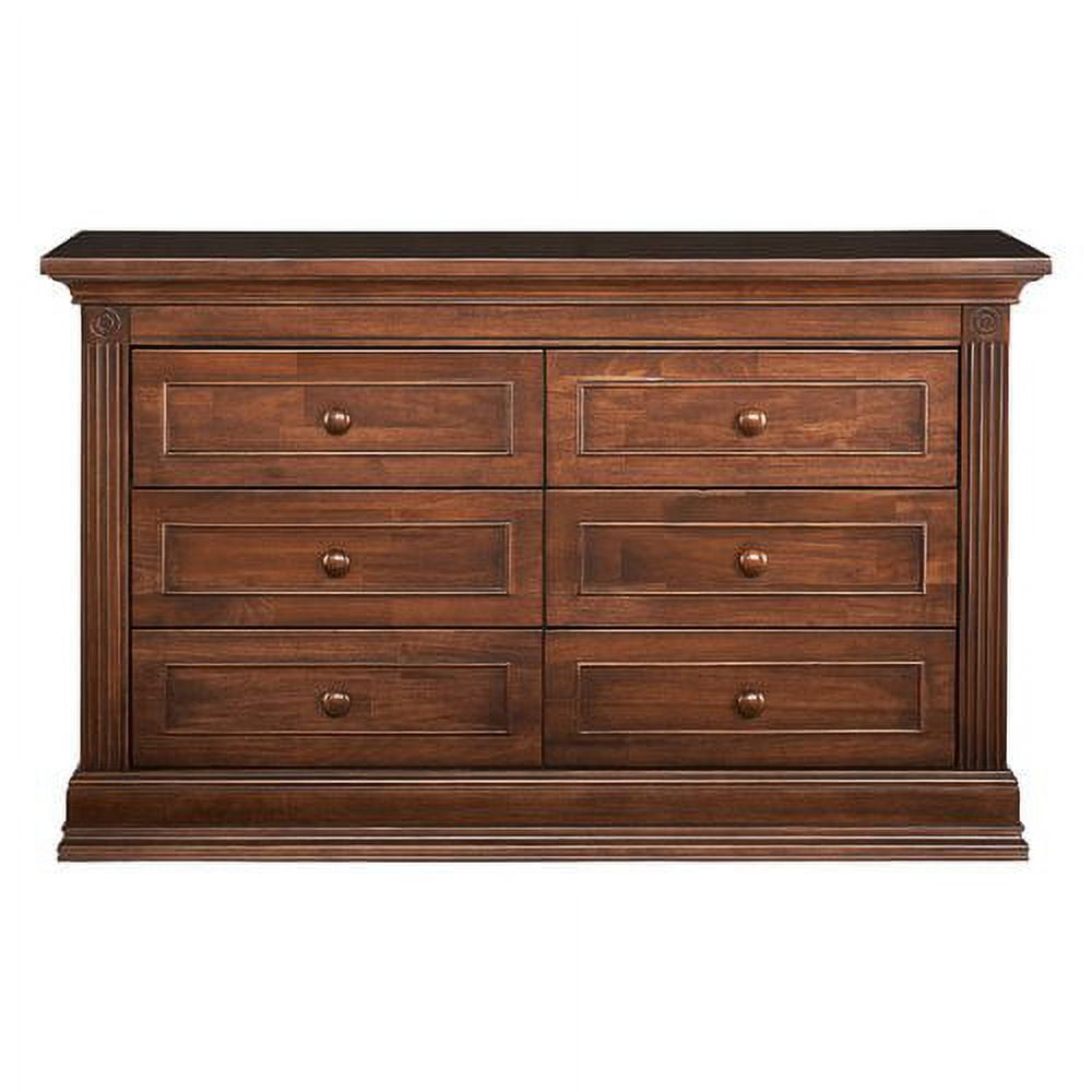 Baby Cache Montana 6 Drawer Traditional Wood Dresser in Brown Sugar