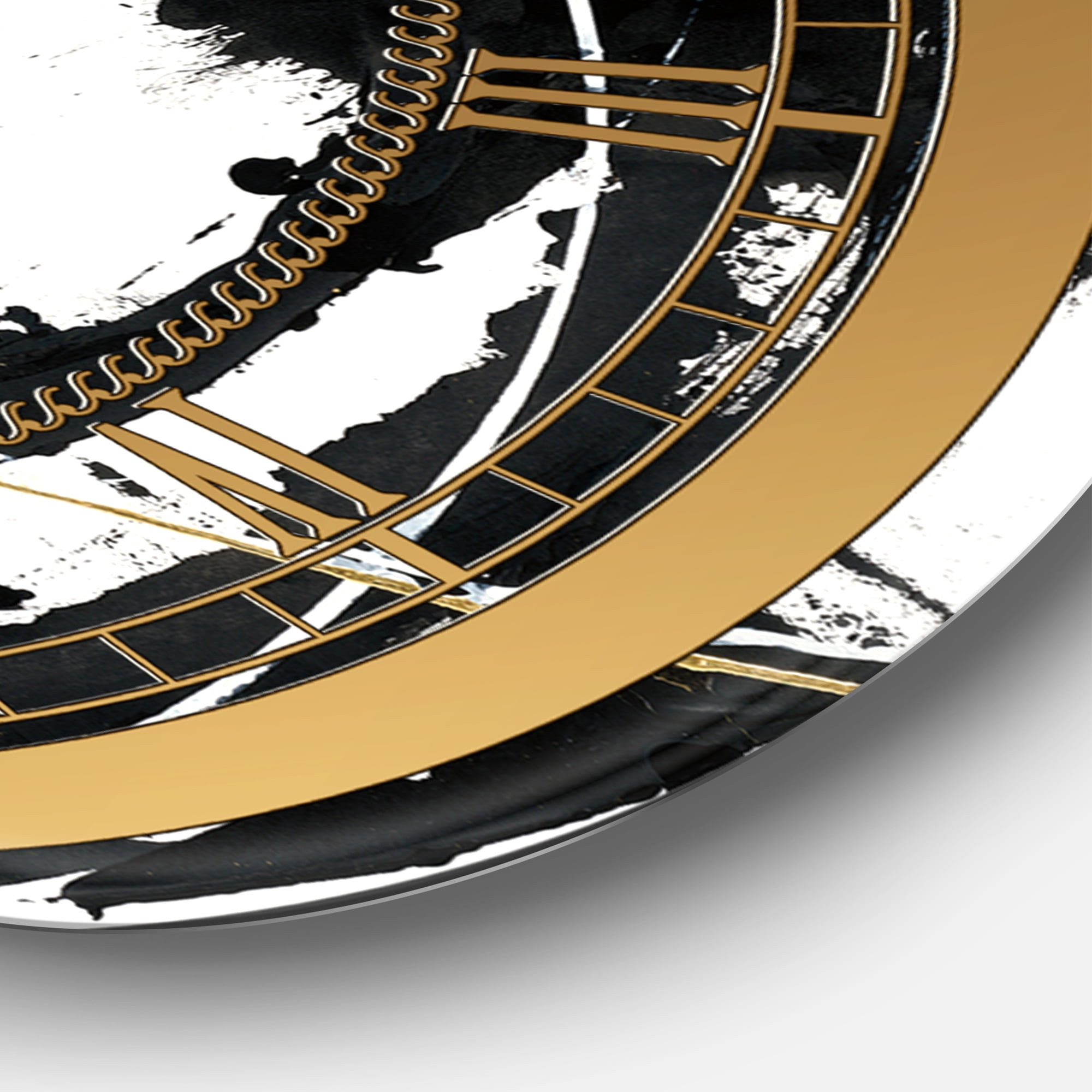 Designart 'Gold Metallic Circle' Metal Wall Clock