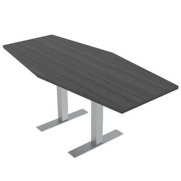 6 Person Hexagon Conference Table With Metal T-Bases Electric Module