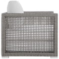 thumbnail image 3 of Modway Aura 15.5" Rattan & Fabric Outdoor Patio Armchair in Gray/White, 3 of 8