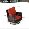 thumbnail image 5 of Summit Living 2-Piece Outdoor Swivel Chairs, Wicker Patio Club Lounge Chairs With Backrests & Cushions for Garden, Pool, Porch, Yard, Red, 5 of 9