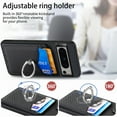 thumbnail image 7 of Allytechgroup Cards Holder Wallet Case for Apple Google Pixel 7A, PU Leather Slim Fit Shell Vintage Cards Slots Ring Holder Stand Easy Grip Phone Case for Google Pixel 7A, Black, 7 of 7