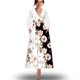 thumbnail image 2 of Moda mujer otoño estampado casual cuello pico cremallera manga larga vacaciones bolsillos vestido Fridja  yut5924, 2 of 5