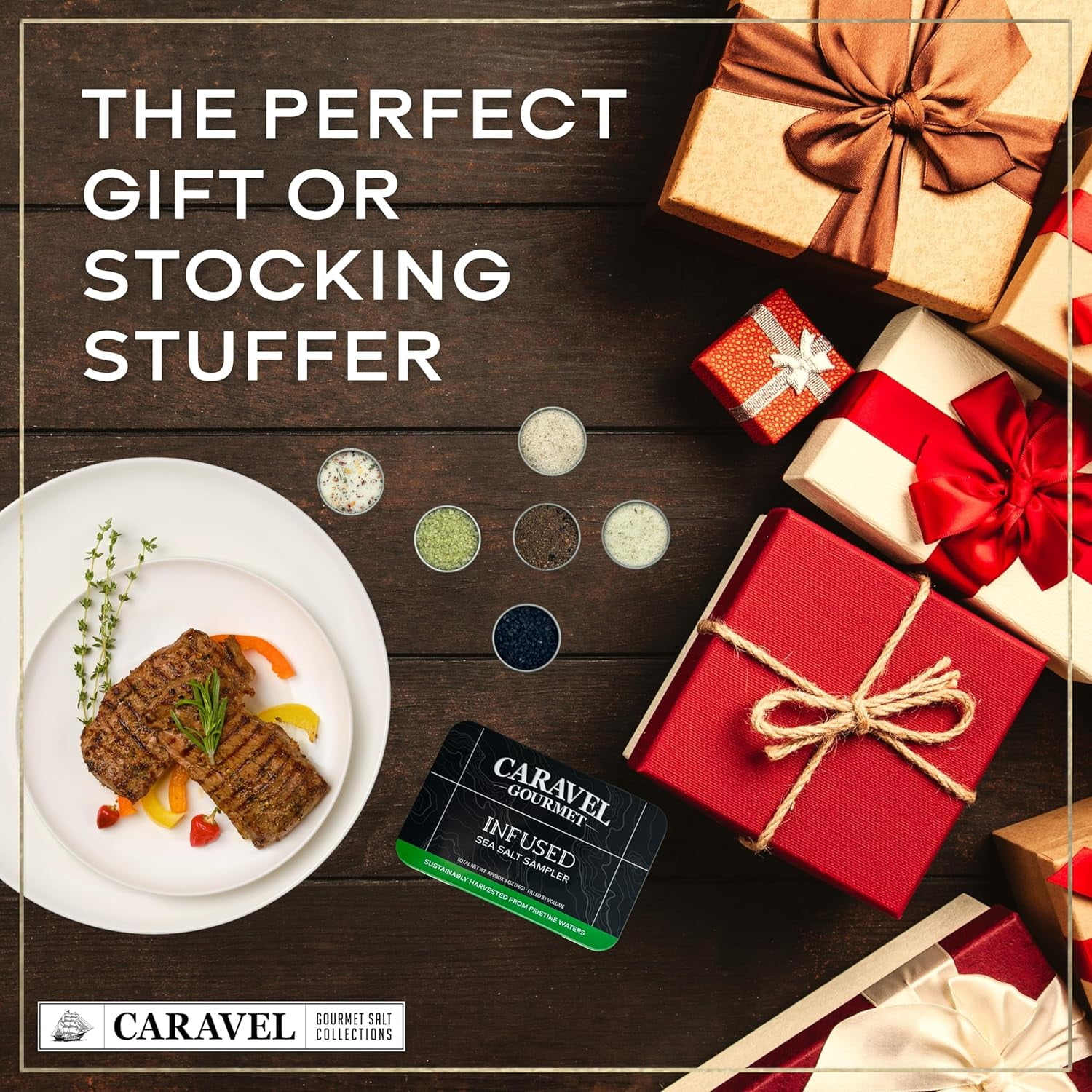 Caravel Gourmet Sea Salt Sampler Set, 6 Count by Sea Salt Superstore Gluten-Free