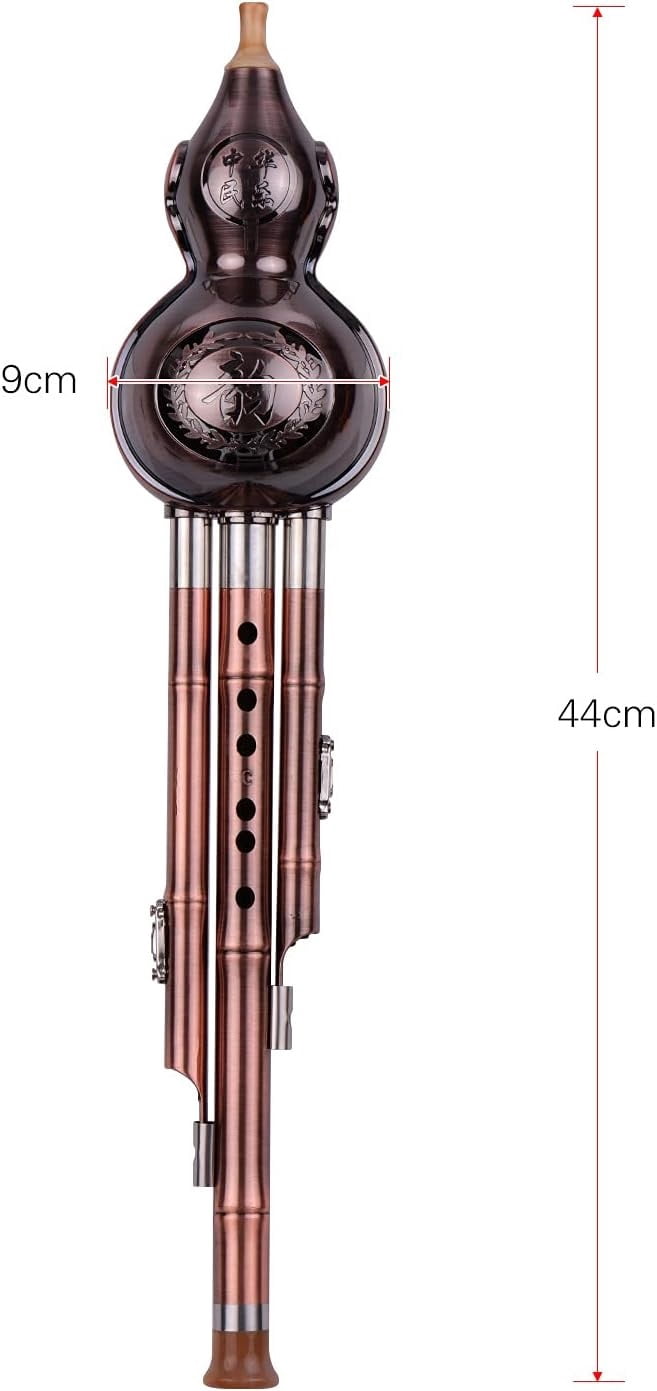 3 Tone Hulusi Gourd Cucurbit Flute Aluminum With Copper Plated Pipes Chinese Traditional Instrument For Beginners Musical Amateurs,C-Key