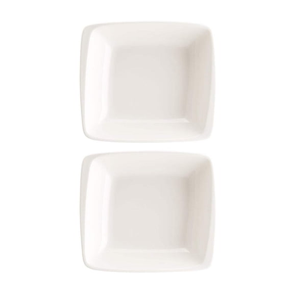 Moove 7.5" x 6.5" x h:2" 20 oz. Square Warm White Porcelain Bowl (Set of 2)