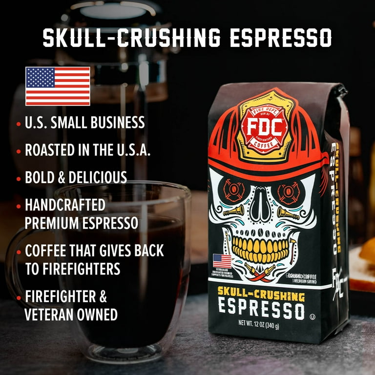 Fire Department Coffee Skull-Crushing Espresso Dark Roast