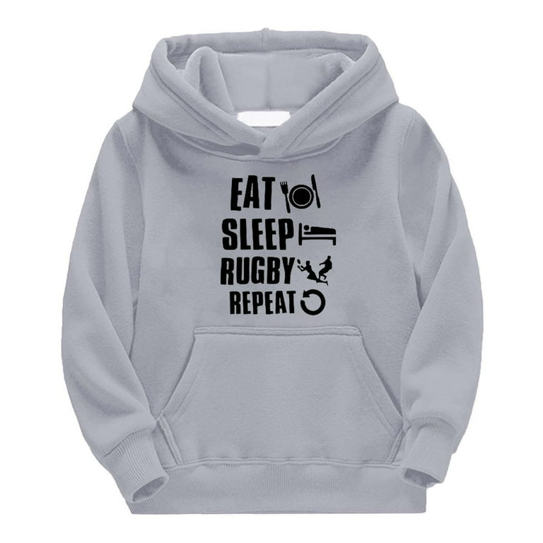 Sweatshirts For Boys Size 8 American Football Fans Sports Gift Sweatshirt Hoodie Vintage Rugby Player Sports Retro Kids Boys Girls Rugby Pullover Kids Winter Clothes Grey 7 8 Years Walmart