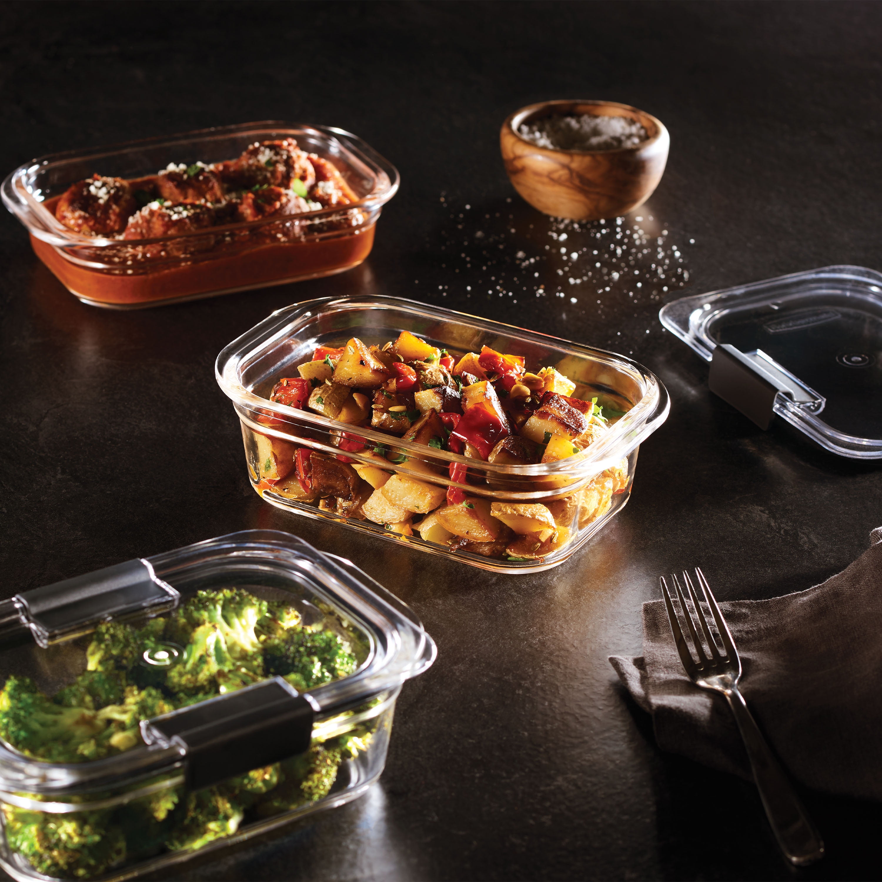 Rubbermaid Brilliance Glass Food Storage Container, 1.1 L (4.7 Cup), 1 Pack
