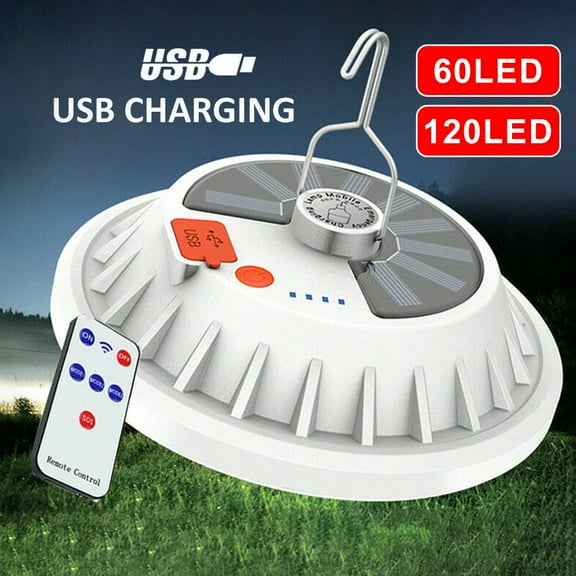 Outdoor Tent Lights,Solar LED Tent Lights,USB Camping Lights Waterproof with Remote Control-120 LED