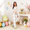 thumbnail image 2 of Family Easter Pajama Set Long Sleeve Top Pants Breathable Comfortable Fabric Bunny Egg Print Loungewear Perfect For Spring Celebrations And Family Bonding, 2 of 4