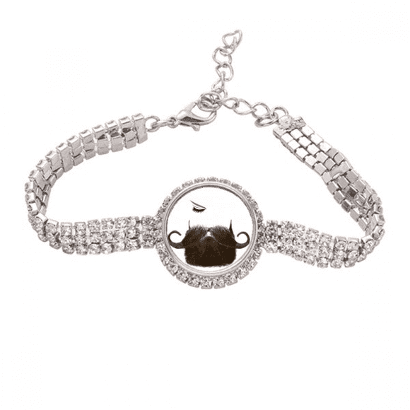 Men Women Beards Eyebrows Eyes Tennis Chain Anklet Bracelet Diamond Jewelry