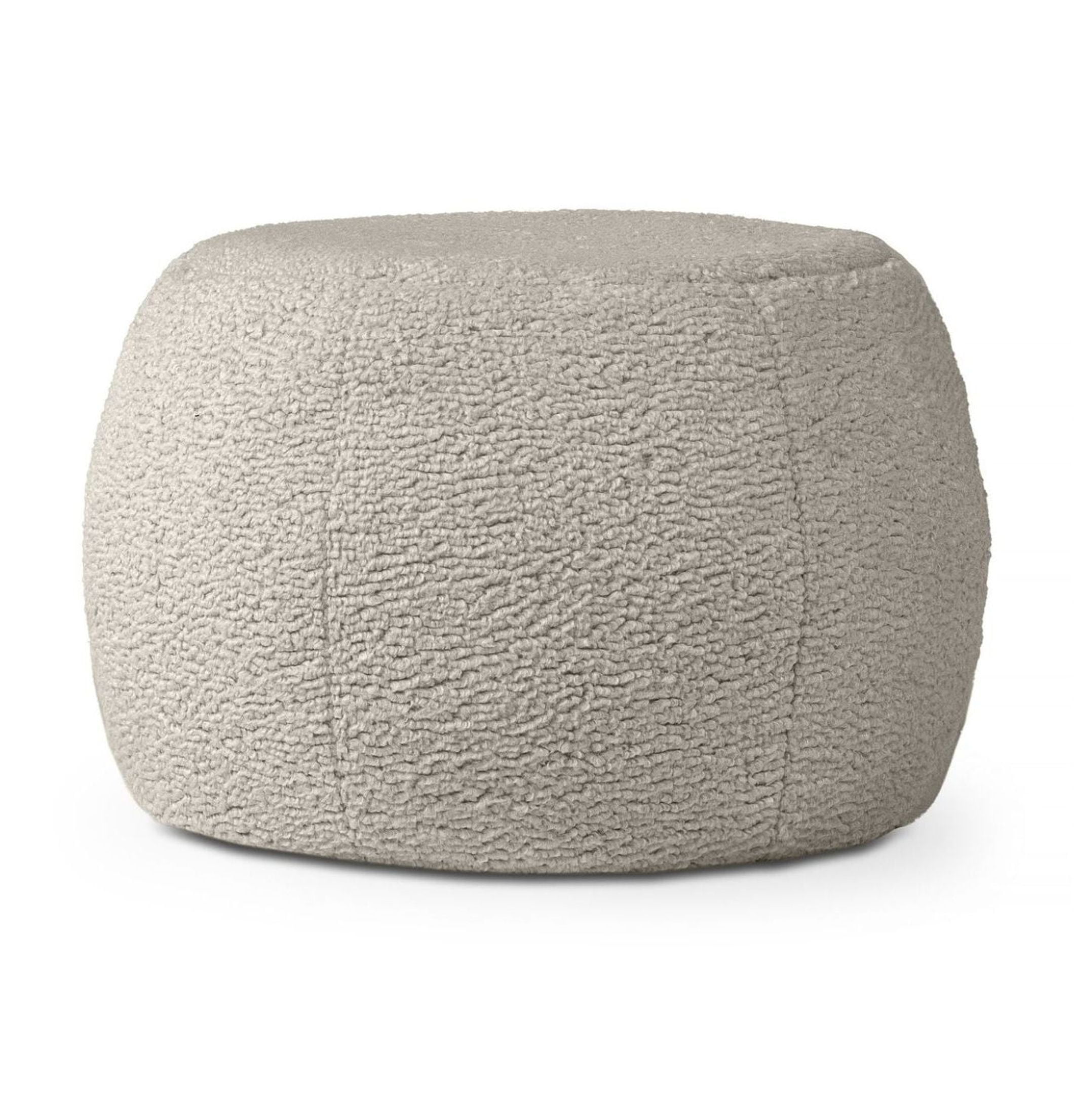 Natural New Zealand Wool and Cotton Pouf - Creative Co-Op
