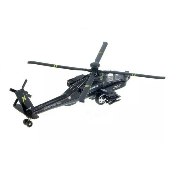 8" Boeing AH-64 Apache Helicopter Diecast Army Military Chopper Air Model Toy Black