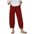 thumbnail image 2 of Tittly Sweatpants Women Lounge Pants Women Women's Pants Casual Summer Cotton Cropped Pants Pants Trousers Womens Pants Barrel Pants Women Red XL, 2 of 4