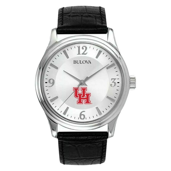 Men's Silver Houston Cougars Leather Watch