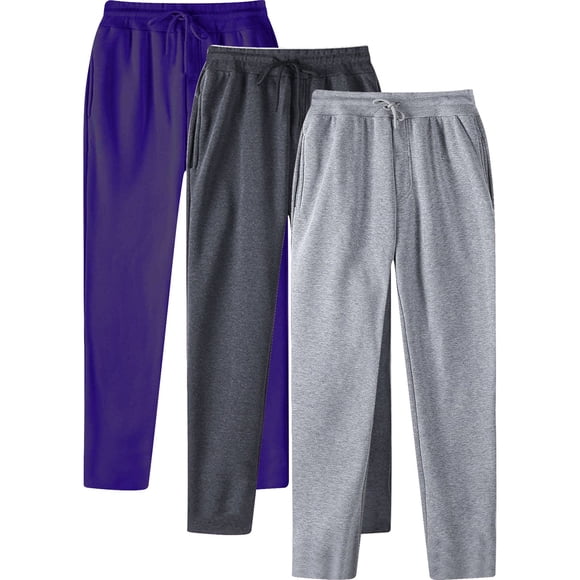 Amzcrzy Mens Pants Sweatpants for Men Men's Fashion Drawstring Elastic Waist Solid Color Casual Sweat Length Pants 3 PC Pants for Men Mens Casual Pants
