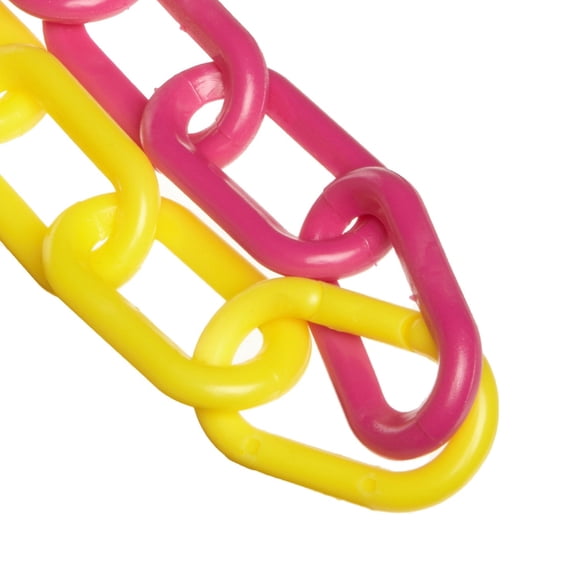 Yellow/Magenta Plastic Chain 1 IN Link 100 FT Lg
