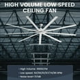thumbnail image 4 of iLiving HVLS Big Ceiling Fan with IR Remote, High Volume Low Speed Fan, Reversible (72-Inch / 9900 CFM), White, 4 of 4