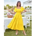 thumbnail image 2 of Vestido GRACE KARIN Summer Fluido Midi Cuello Cuadrado Amarillo para Mujer, 2 of 8