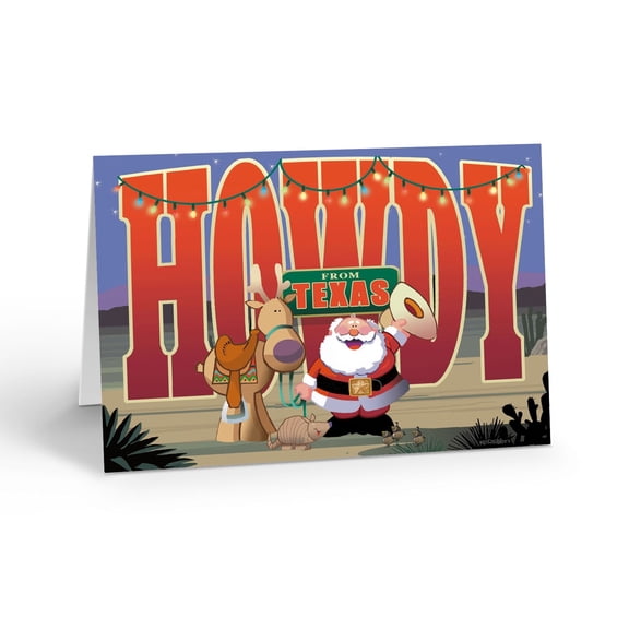 A Big 'Ol Howdy From Texas Holiday Card - 18 Holiday Cards & 19 Envelopes - 4009