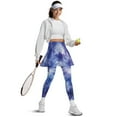 thumbnail image 5 of COEQINE Ruffle Pleated Tennis Skirted Legging with Pockets Starry Sky Pattern Elastic Yoga Skirts with Leggings for Women Breathable High Waist Golf Pickleball Leggings, 2XL, 5 of 7