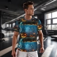 thumbnail image 3 of Wukai Spooky Halloween Print Men's Short-Sleeved Mesh T-Shirt,Quick-Dry Short Sleeve Workout T-Shirt-3X-Large, 3 of 8