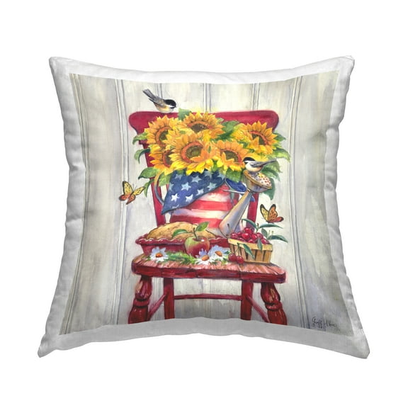 Stupell Industries Patriot Porch Still Life Decorative Printed Throw Pillow Design by Geoff Allen.