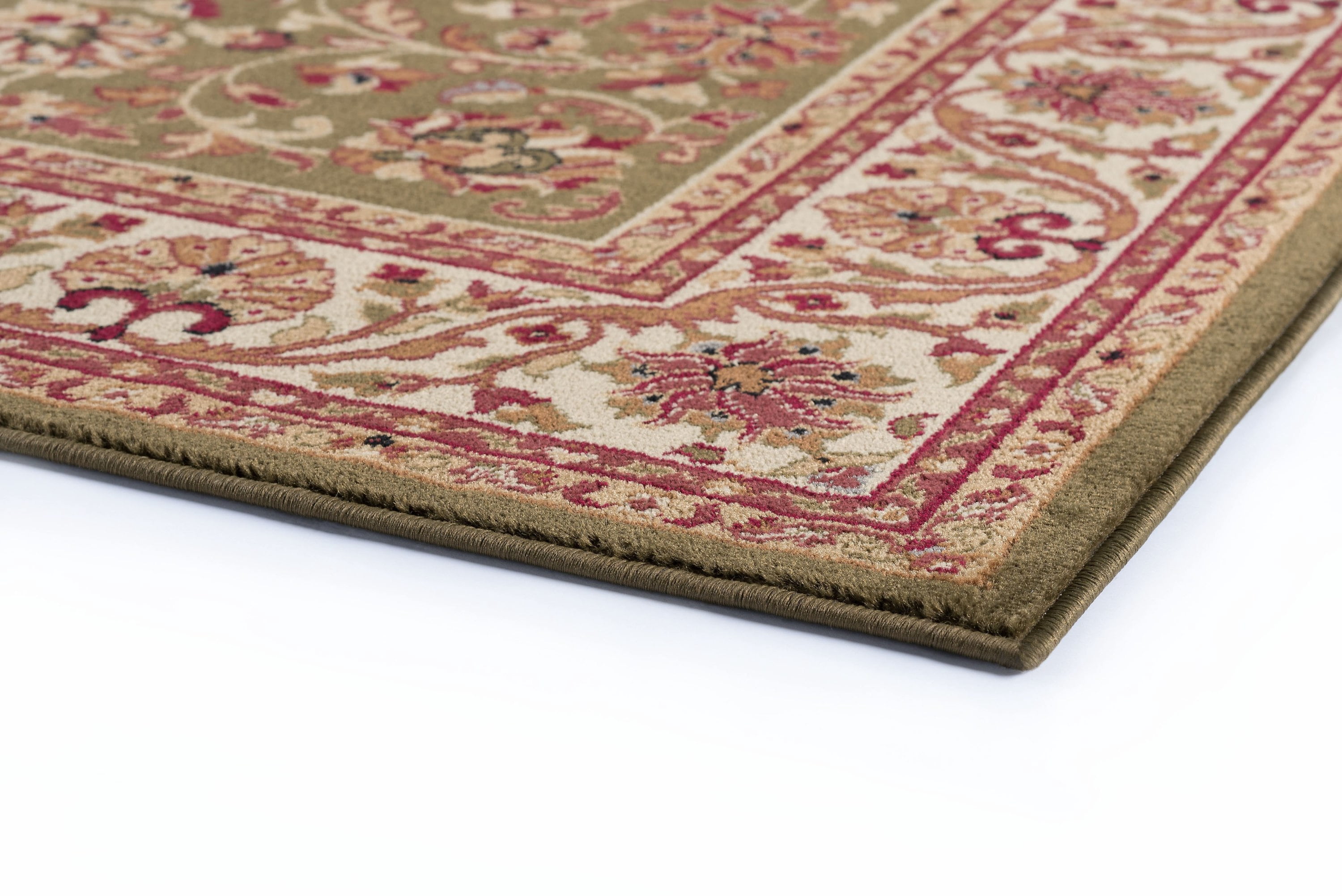Traditional 2x10 Area Rug (2'3'' x 10') Border Green, Beige Indoor Runner Easy to Clean
