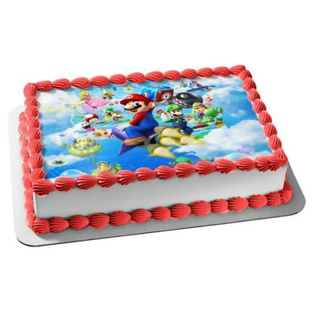 Super Mario Brothers Nintendo Luigi Yoshi Mario Party Edible Cake Topper (Best Birthday Cake Images For Brother)
