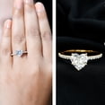 thumbnail image 3 of Rosec Jewels Certified Lab Grown Diamond Heart Engagement Ring 2 Carat - Diamond Solitaire Ring with Hidden Halo - EF-VS Grade, 10K Yellow Gold, US 9.50, 3 of 9