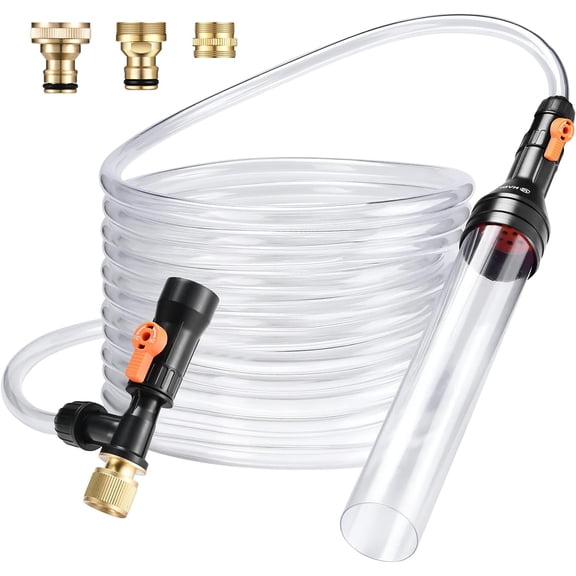 ACDANC Gravel Vacuum for Aquarium Water Changer Fish Tank Cleaning Tools,Siphon Universal Quick Pump Aquarium Water Changing (50ft)