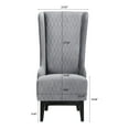 thumbnail image 5 of High Back Armless Chair, Tufted Fabric Accent Chair Retro Throne Chair Wingback Sofa Chair with Birch Wood Legs Bedroom Vanity Makeup Room Sunroom Lounge Living Room Furniture (Gray), 5 of 9