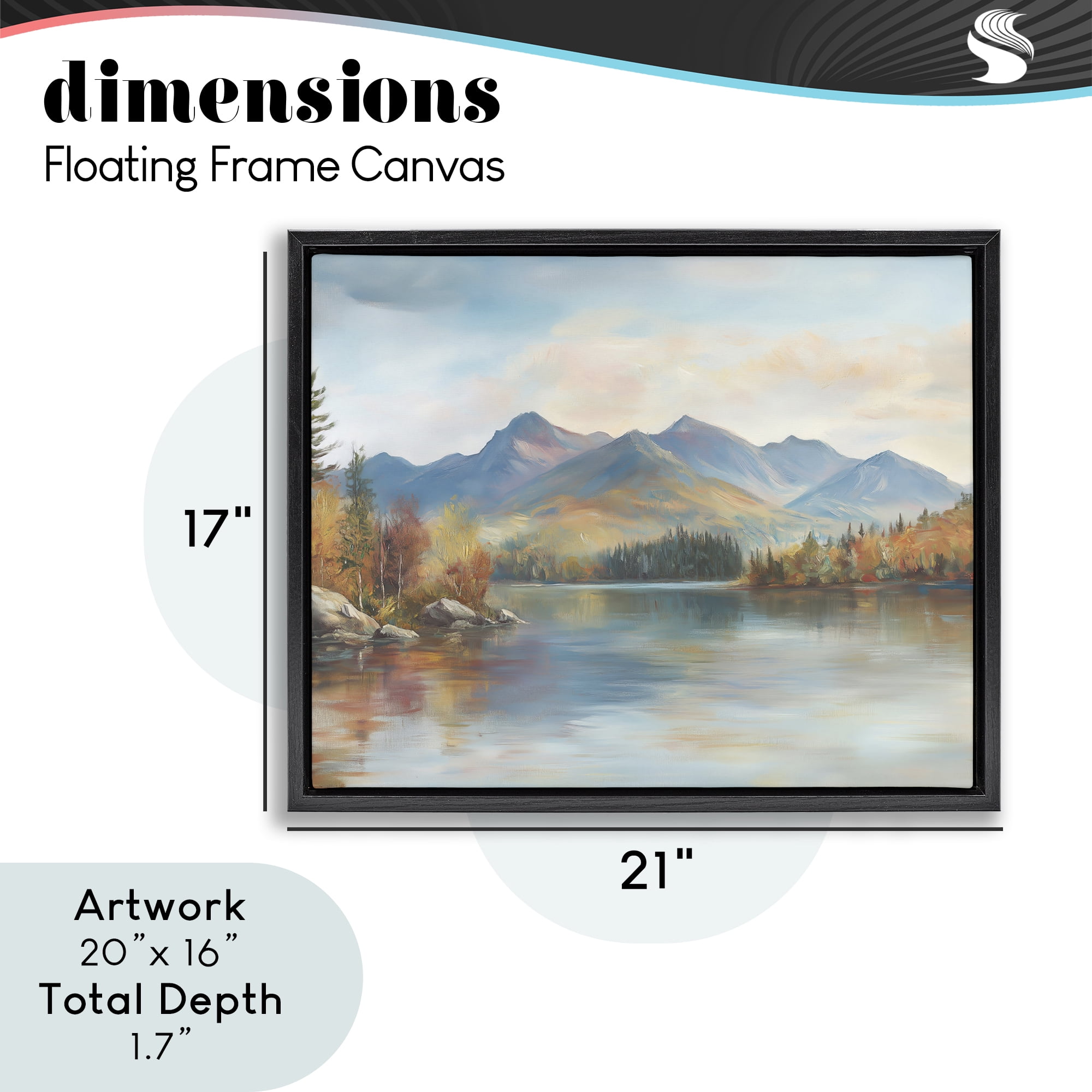 Stupell Industries Rustic Lake Landscape in Fall Black Framed Floater Canvas Wall Art, design by LSR Design Studio