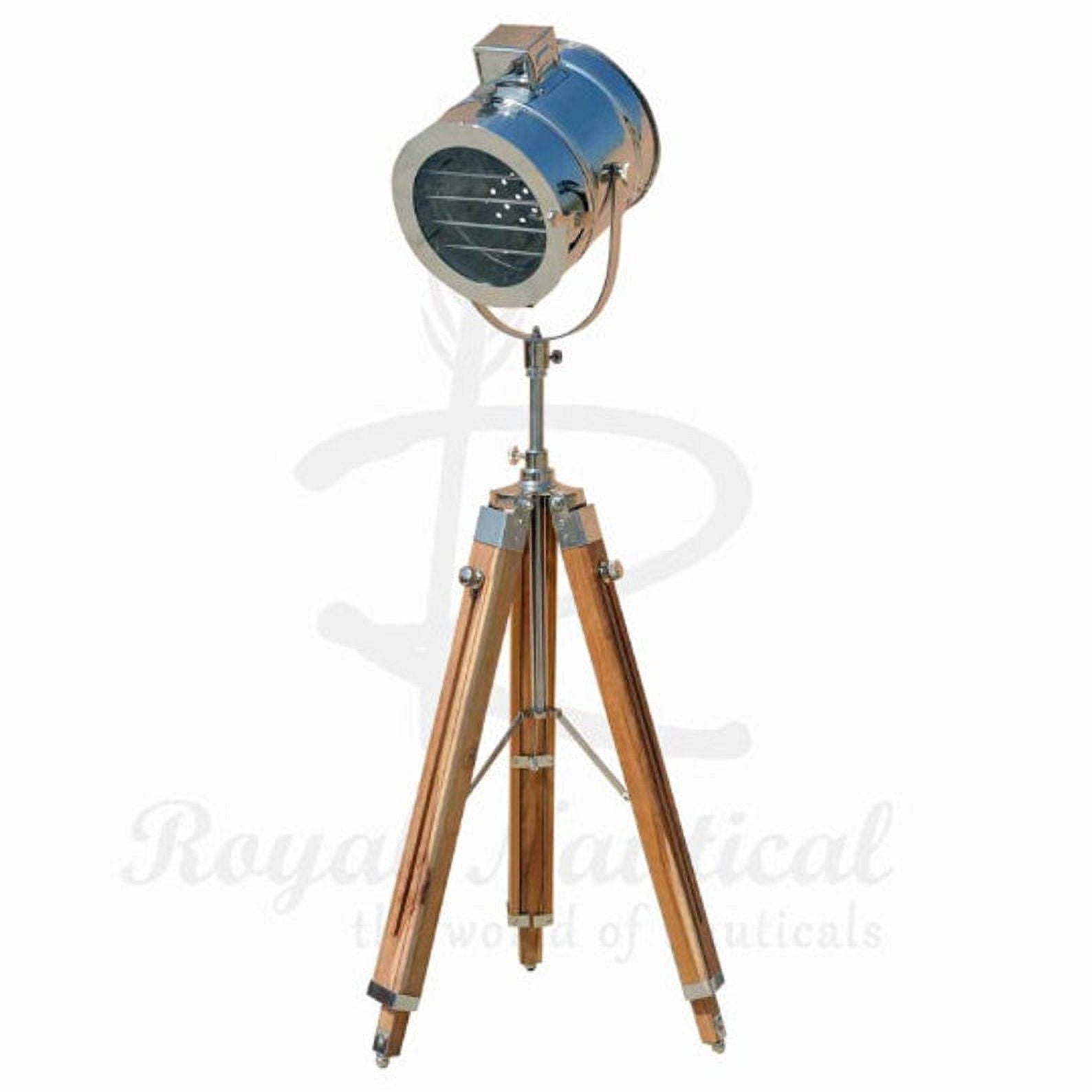 Teak Wood Nautical Designer LED Contemporary Floor Lamp, Retro Floor Lamp Shade and Max LED E27 Floor Lamp, Metal for Living Room, Bedroom