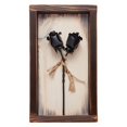 thumbnail image 1 of NOVECRAFTO IK Style Set of 2 Forged Iron Roses Twisted Together Forever - Placed in Mountable Wooden Frame - Unique 3D, 1 of 4