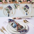 thumbnail image 3 of Cloth Napkins Set of 8 - 20x20 Inches, 4th of July Washable Reusable Table Napkins, Farmhouse America Flag Stars Stripes Wood Red Blue Soft & Absortbent Dining Napkin for Party Wedding Hotel, 3 of 9