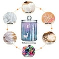 thumbnail image 6 of Yayeee 4 Pack Qtip Holder Bathroom Cotton Swab Canister with Lid Clear Dispenser Set, Purple Night Deer, 6 of 6