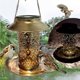 thumbnail image 5 of Kearding Alimentador de pájaros de energía Solar, luz Solar resistente al agua, bandeja de Metal de bronce colgante salvaje, linterna Solar para Iluminación y accesorios Kearding HA019982-00, 5 of 6