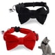 thumbnail image 1 of 2 uds collar de terciopelo para gato con cascabel y pajarita, collares para gatos separables ajustables, pajarita de seguridad para cachorros pequeños y gatitos, boda sólida, 1 of 5