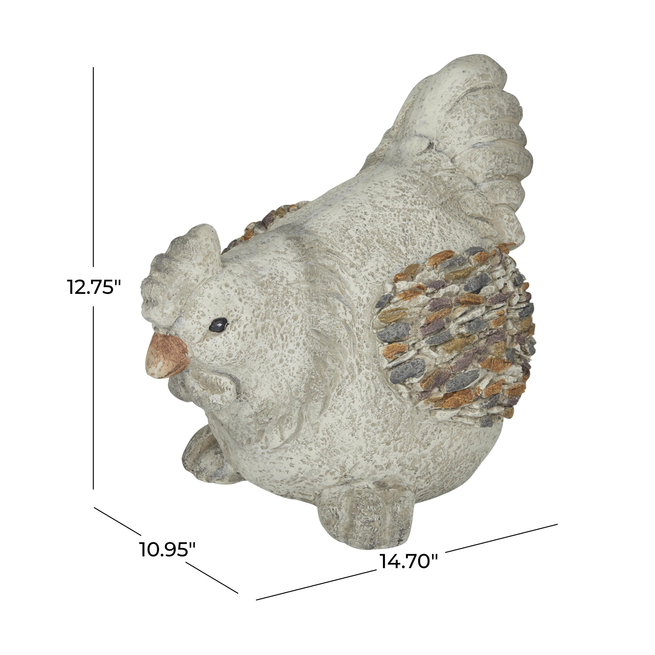 DecMode 13" Indoor Outdoor Chicken Garden Sculpture