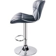 thumbnail image 2 of HOMEKOKO Shell Back Adjustable Swivel Bar Stools, PU Leather Padded with Back, 1 Chair (Grey), 2 of 9